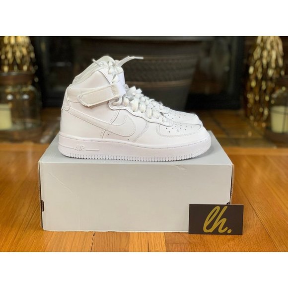 Size 5.5y Nike Air Force 1 High "Triple White" - Picture 3 of 5